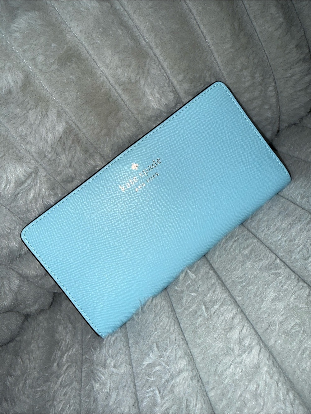 Kate Spade pastel blue Saffiano Leather Long Wallet